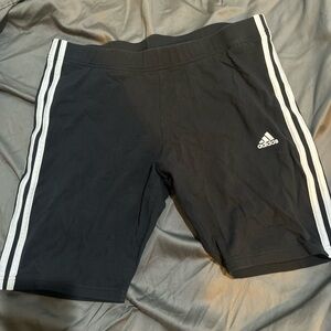 adidas Black Shorts with White Side Stripes